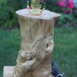 Driftwood Table Lamp Salvaged Wood - thumbnail 4