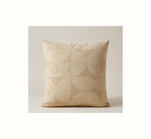 Cream Geometric Cushion Cover, Neutral Throw Pillow, Modern Minimalist Decor, Ian Mankin Acton - image 1