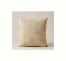 Cream Geometric Cushion Cover, Neutral Throw Pillow, Modern Minimalist Decor, Ian Mankin Acton - thumbnail 1