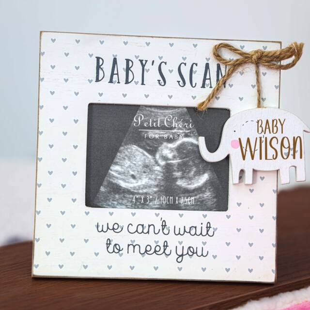 Personalised Engraved Baby Scan Photo Frame - Announcement New Parents To Be Gift Shower Pregnancy - image 1