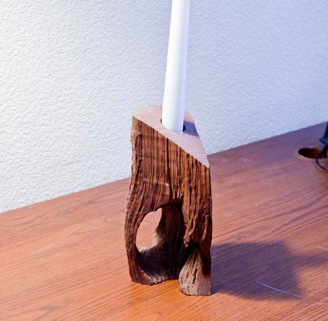 Log Candle Holder, - Rustic Wood Candle Holder-Gift Holder, Recycled, Reclaimed, Rustic Home Decor - image 1