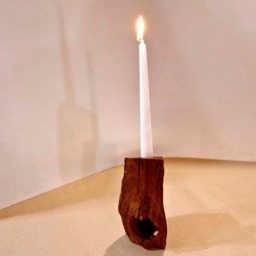 Log Candle Holder, - Rustic Wood Candle Holder-Gift Holder, Recycled, Reclaimed, Rustic Home Decor - thumbnail 2