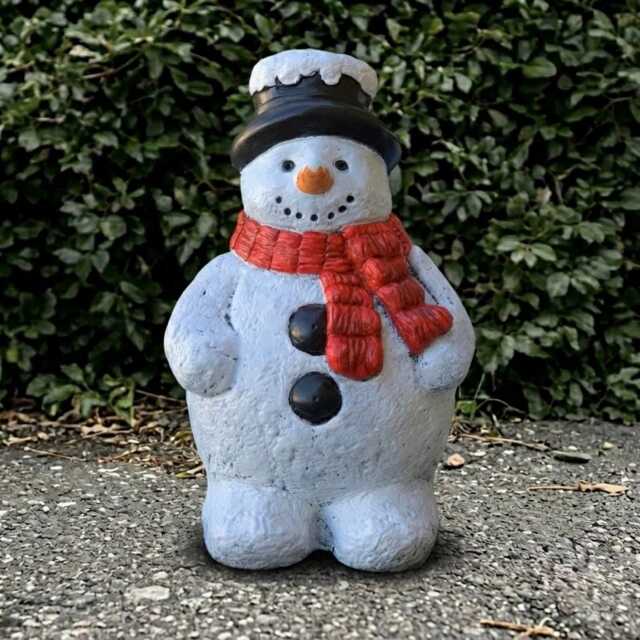 Fantasy Snowman Statue Outdoor Figurine Cement Sculpture Garden & Home Ornament Snowman Lover Gift Christmas Decoration - image 1