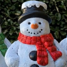 Fantasy Snowman Statue Outdoor Figurine Cement Sculpture Garden & Home Ornament Snowman Lover Gift Christmas Decoration - thumbnail 2