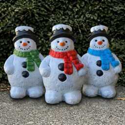 Fantasy Snowman Statue Outdoor Figurine Cement Sculpture Garden & Home Ornament Snowman Lover Gift Christmas Decoration - thumbnail 3