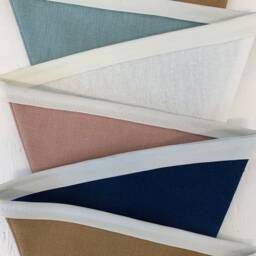 Linen Bunting - Unisex Nursery Baby Shower Decor Wall Hanging Room Birthday Garland Neutral - thumbnail 2