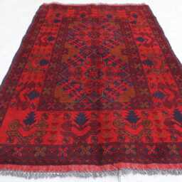 3'3x4'9 Ft Red Afghan Outdoor Rug, Turkmen Oriental Geometric Khal Mohammedi Bukhara Handmade Livingroom D??cor Office Rug - thumbnail 2