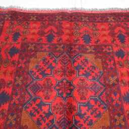 3'3x4'9 Ft Red Afghan Outdoor Rug, Turkmen Oriental Geometric Khal Mohammedi Bukhara Handmade Livingroom D??cor Office Rug - thumbnail 3