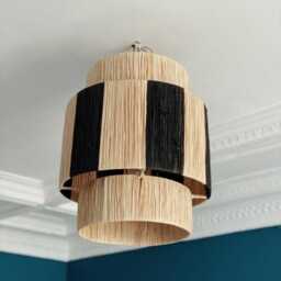Handmade Moroccan Raffia Lampshade - Coastal Boho Light Shade For Natural Home Decor - thumbnail 2