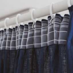 Midnight Blue Pencil Pleat Linen Curtain - 100% Natural Flax, Eco-Friendly, Handmade Drapery For Modern & Classic Homes, Various Colors - thumbnail 2