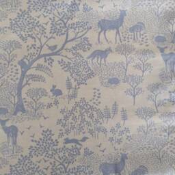 "Blue Woodland Animals Stag Rabbit Fox Hedgehog Cushion Cover 14"" 16"" 18"" 20" - thumbnail 3