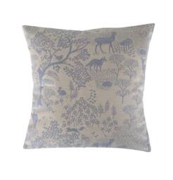 "Blue Woodland Animals Stag Rabbit Fox Hedgehog Cushion Cover 14"" 16"" 18"" 20" - thumbnail 1