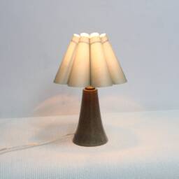 Aquamarine Fabric Lampshade Ceramic Table Lamp - Leopard Base - thumbnail 1