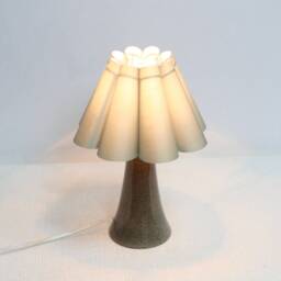 Aquamarine Fabric Lampshade Ceramic Table Lamp - Leopard Base - thumbnail 4
