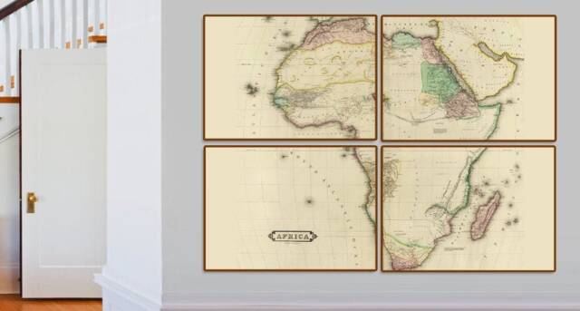 Map Of Africa - Huge Antique Reproduction Gicl??e Gigantic Atlas Reprint African - image 1
