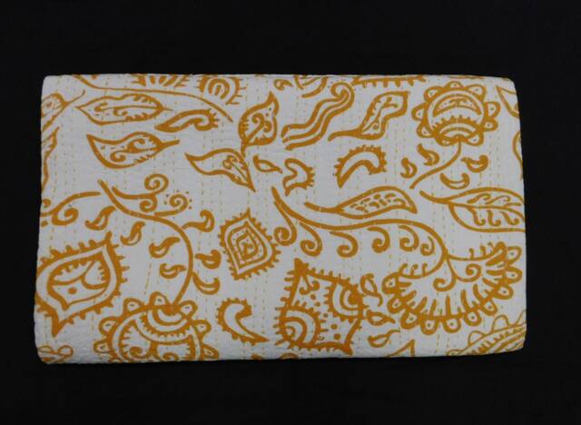 Handmade Indian Cotton Kantha Quilt - Lightweight Bedspread Throw - image 1