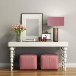Light Pink Lampshade in Velvet With White Lining - thumbnail 3