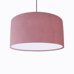 Light Pink Lampshade in Velvet With White Lining - thumbnail 1