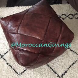 Moroccan Pouf Large/Luxurious Design Floor Cushions Footstool Berber Pouf Ottoman Leather Unstuffed - thumbnail 3