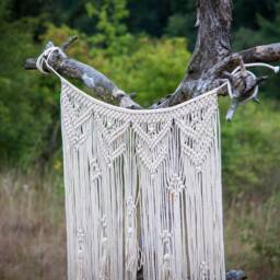 Macrame Curtain Natural White Cotton Macrame Headboard Wedding Backdrop Bohemian Window Door Decor Wedding Arch Boho Wall Hanging - thumbnail 3