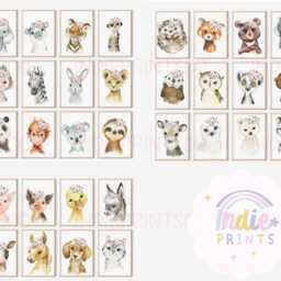 Girls Nursery Prints, Safari Prints, Girls Decor, Baby Girl Room, Jungle Nursery, Safari Animal, Floral Nursery, Pink, Personalised - thumbnail 2