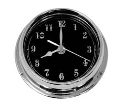 Tabic Prestige Arabic Clock in Chrome With A Jet Black Dial, Heavy Brass Case - 1/2Kg , Electroplated With Chromium, Handmade in England