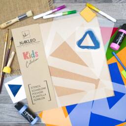 Triangle Wall Stencil Set Reusable Plastic Template For Kids Decor - thumbnail 2