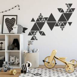 Triangle Wall Stencil Set Reusable Plastic Template For Kids Decor - thumbnail 3