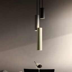Pendant Minimalist Concrete Lamp Cromia Trio in Burgundy, Light Grey & Pink - thumbnail 2