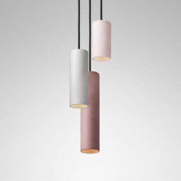 Pendant Minimalist Concrete Lamp Cromia Trio in Burgundy, Light Grey & Pink - thumbnail 1