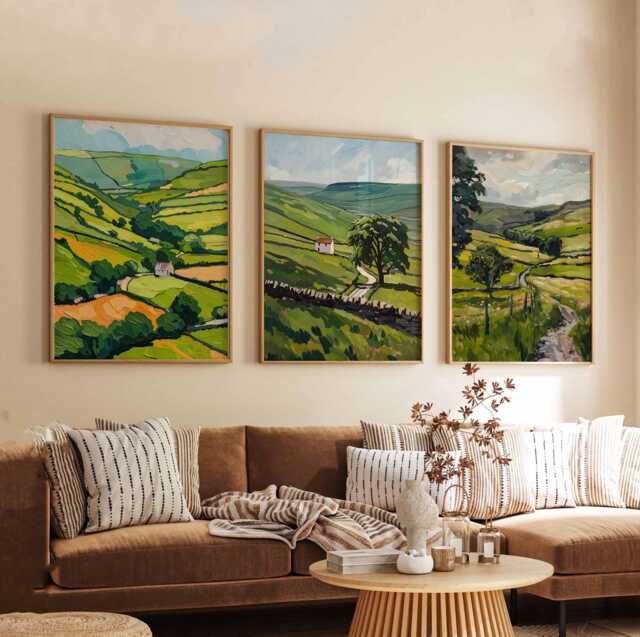 Set Of 3 Yorkshire Dales Posters, Travel Prints, Wall Art, Countryside Decor, Nature Posters - image 1