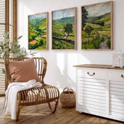 Set Of 3 Yorkshire Dales Posters, Travel Prints, Wall Art, Countryside Decor, Nature Posters - thumbnail 3