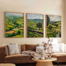 Set Of 3 Yorkshire Dales Posters, Travel Prints, Wall Art, Countryside Decor, Nature Posters