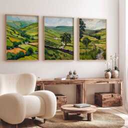 Set Of 3 Yorkshire Dales Posters, Travel Prints, Wall Art, Countryside Decor, Nature Posters - thumbnail 4