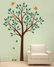 Tree & Birds Wall Decal, Decal For Nursery Kids Room Decor, Sticker, Baby - thumbnail 3