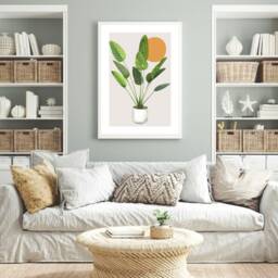 House Plant Illustration Print, Leaf Botanical Art, Modern Kitchen Wall Home Decor, Gift Ideas, Prints, Art - thumbnail 2