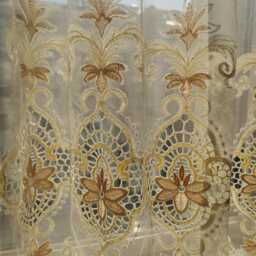 Custom Noren Voile Embroidered Vintage Sheer Curtains For Living Room & Bedroom - thumbnail 2