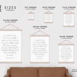 Poster Hanger- Love Is Patient- Bible Verse Canvas Print With Wood Wedding Vows - Flat Canvas-Gift For Her- Hanger Frames - thumbnail 2