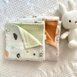 Organic Cotton Muslin Baby Blanket, Soft Newborn Swaddle - thumbnail 2