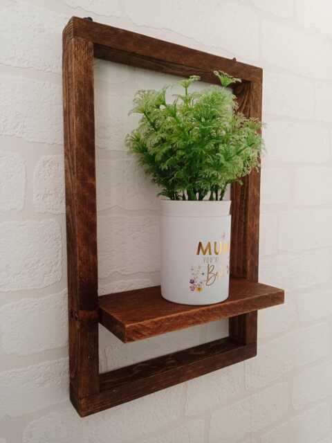 Handmade Rustic Shelf - Wood Display Wooden Candle Holder Shelving Wall Reclaimed - image 1