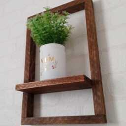 Handmade Rustic Shelf - Wood Display Wooden Candle Holder Shelving Wall Reclaimed - thumbnail 3