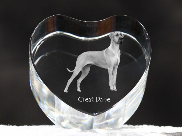 Great Dane, Crystal Heart With Dog, Souvenir, Decoration, Limited Edition, Collection - image 1