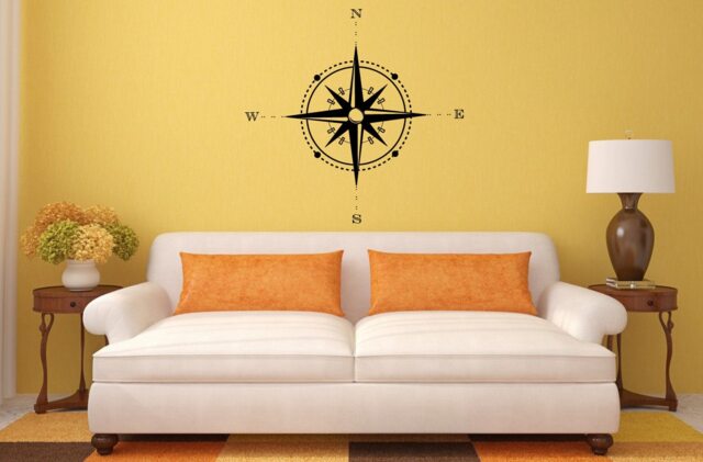 Compass Navigation Design Interior Wall Graphic Decal Sticker Vinyl Mural Leaving Bedroom Room Home Decor Free Shipping L201 - image 1