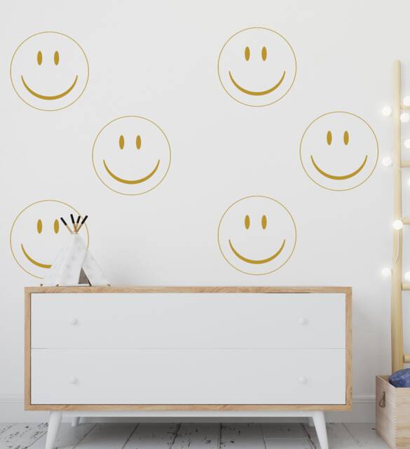 Smile Face Vinyl Wall Decal Playroom Classroom Decor, 6 Pc Set Nm180 - image 1