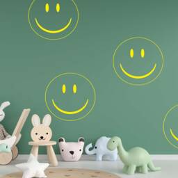 Smile Face Vinyl Wall Decal Playroom Classroom Decor, 6 Pc Set Nm180 - thumbnail 3