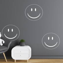Smile Face Vinyl Wall Decal Playroom Classroom Decor, 6 Pc Set Nm180 - thumbnail 2