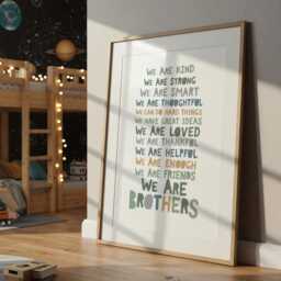 Brothers Print, Sage Green Boys Bedroom Decor, Nursery Wall Art, Twins Playroom Prints, Toddler Bedroom, Poster - thumbnail 4