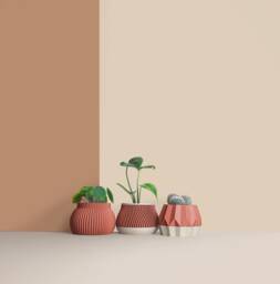 Set Of 3D Wooden Indoor Plant Pots - Gift For Lovers Apartment Decoration Minimalist Geometric Design - thumbnail 1
