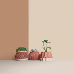Set Of 3D Wooden Indoor Plant Pots - Gift For Lovers Apartment Decoration Minimalist Geometric Design - thumbnail 3