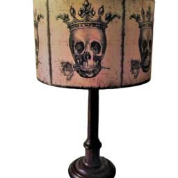 Grunge Skull Lampshade, Distressed, Aged Finish, Gothic, Halloween, By Fatta Da Mamma Free Gift - thumbnail 2